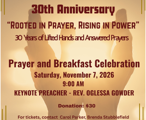 Intercessory Prayer Ministry 30th Anniversary Prayer Breakfast Intercessory Prayer Ministry 30th Anniversary Prayer Breakfast